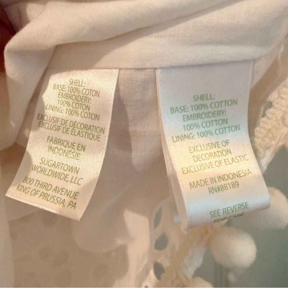 Your summer goto Lilly Pulitzer White Eyelet Off-Shoulder Tunic with PomPom Trim - Picture 10 of 10